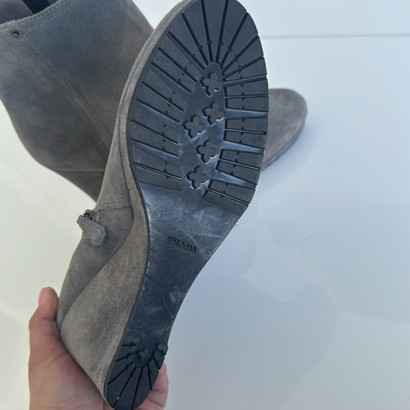 Prada wedge booties Grey - Picture 3 of 4